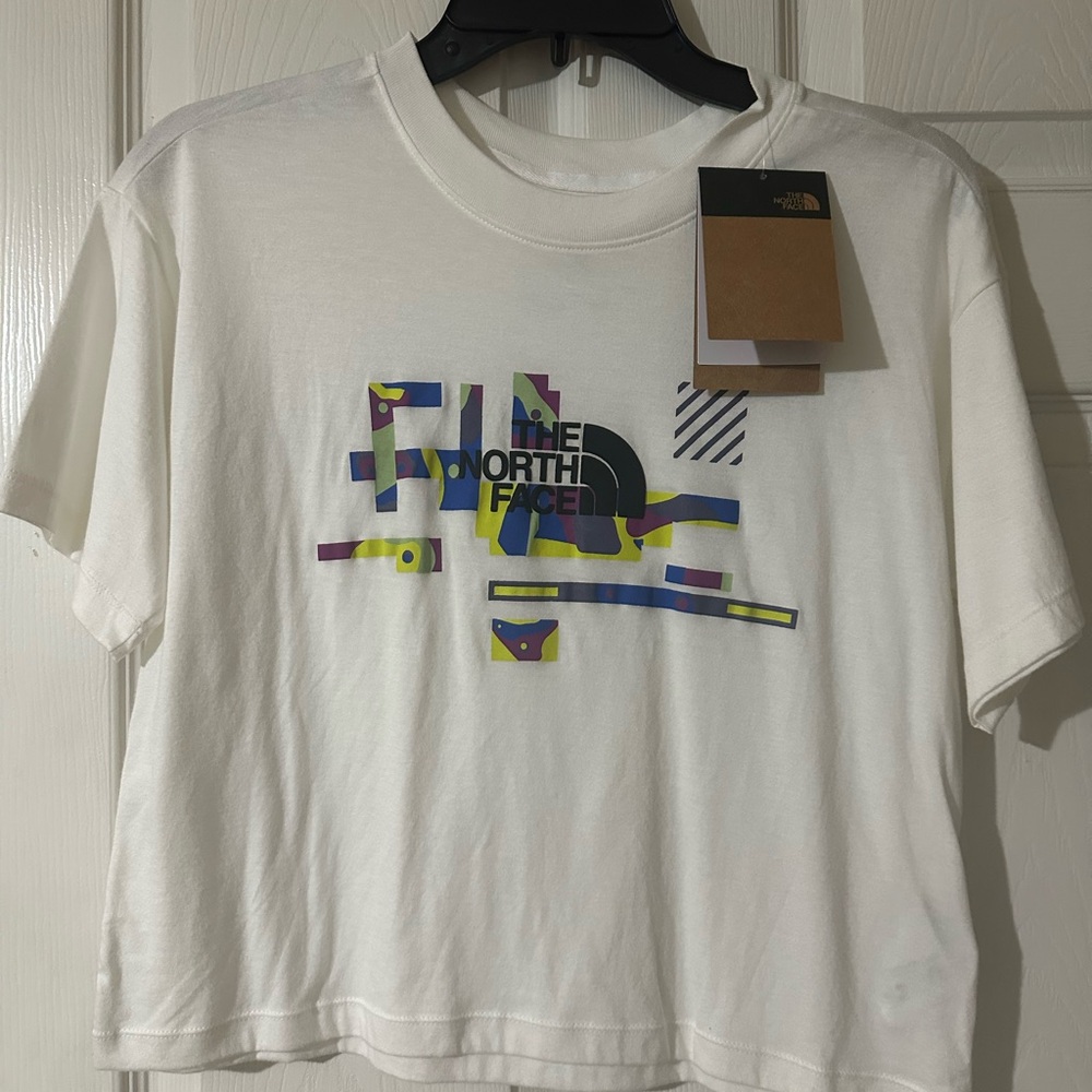 The North Face White Tee with Vibrant Graphic   NWT
